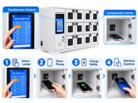 Armoire de rangement de téléphone de bureau intelligente pré-assemblée avec système de charge mural à code/clé/serrure électronique, certifiée CE, étanche