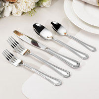 Ensemble de couverts en acier inoxydable 18/10, 5 pièces, ensemble de couverts de luxe pour mariage, juego de cubiertos de lujo