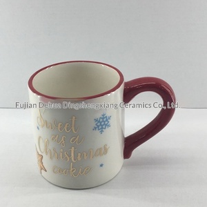 Tasse en céramique de dessin animé, fabricant de tasses en céramique avec décalcomanie de Noël, tasse à café personnalisée avec impression Père Noël, minimalisme moderne, bonbons - Product Image 4