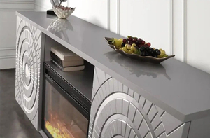 Moderno Design europeo 2 porte <span class=keywords><strong>Art</strong></span> 70 "<span class=keywords><strong>TV</strong></span> Console in legno soggiorno mobili con camino elettronico - Product Image 6
