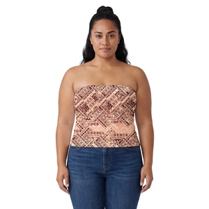 Top sin Tirantes con Estampado Tribal Polinesio Personalizado, Estilo Étnico, para Mujer, Traje Hawaiano con Tapa, para Fiestas - Product Image 1