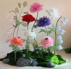 Conjunto de flores artificiales gigantes rosas peonía amapola lirio del valle <span class=keywords><strong>Iris</strong></span> para decoración de boda escaparate y fondo - Product Image 3