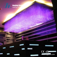 Lumières LED à fibres optiques en cascade, rideau lumineux à fibres optiques facile à installer avec télécommande, éclairage suspendu pour boîte de nuit