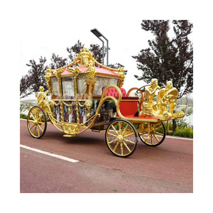 Carroza Eléctrica ZOWN Decorada en Dorado, Carroza de Boda de 4 Ruedas, Carroza Turística, Batería de 60V 80A, Tamaño Personalizable - Product Image 1