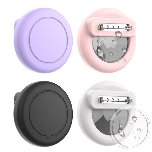 For AirTag Protective Cover Anti-lost Device Locator Children's Waterproof Brooch Pin Silicone Protective Case for Airtag 2