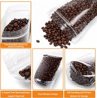 Sachet Doypack Transparent à Fond Carré, Ouverture Supérieure, Fermeture Zip, Emballage Alimentaire Personnalisé avec Logo, BOPP/AL/PE, pour Aliments Bébé, Snacks, Salades, Chewing-gums