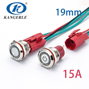 Chinakel 19mm kim loại đẩy nút chuyển đổi thép không gỉ đẩy nút tạm thời đẩy nút chuyển đổi - Product Image 6