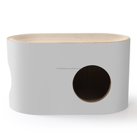 Lit pour chat en papier ondulé double couche avec design elliptique Ergonomique Couché Patte Meulage Caractéristique Emballage en carton