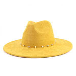 Chapeaux Fedora en daim décontractés à large bord pour femmes et hommes, 100% polyester, vierges, pour <span class=keywords><strong>les</strong></span> fêtes en plein air, l'église, <span class=keywords><strong>les</strong></span> chapeaux Panama - Product Image 3