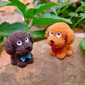 Mainan Ornamen Teddy DIY, Patung Hewan Piaraan Anjing Miniatur Kerajinan Boneka Hewan Piaraan Dekorasi Taman - Product Image 4