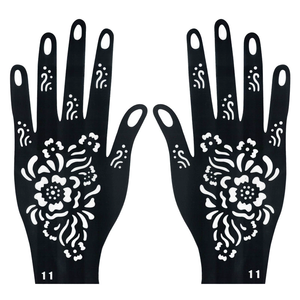 Pâte de henné pour peinture corporelle, autocollant de tatouage pour le dos de la main et les doigts, pochoir ajouré en maille pour peinture au henné et tatouage - Product Image 6
