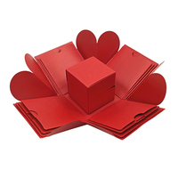 Boîte surprise en forme de cœur personnalisée, créative, haut de gamme, écologique, boîte cadeau multicouche rouge, Saint-Valentin, anniversaire