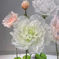 Rose de coquelicot Géant Gonflable en Organza Fait à la Main pour Décoration de Maison de Mariage Fleurs Artificielles avec Tige Fleurs Géantes Électriques en Papier