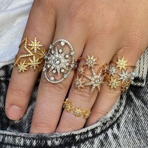 Anillo de circonia cúbica con diseño de Estrella del Norte para mujer, joyería encantadora con diseño de ráfaga del sol, 2023 - Product Image 2