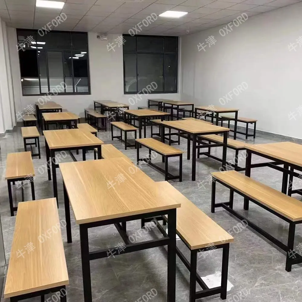 Mesa de comedor doble y cuatro, se puede usar en la escuela, cantina y restaurante
