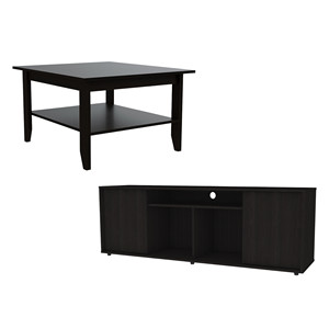 HMS 59 nero aperto scaffalatura porta TV e tavolino elegante Set da salotto - Product Image 3