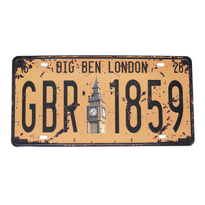 <span class=keywords><strong>Plaque</strong></span> <span class=keywords><strong>de</strong></span> voiture vintage en métal gaufré 6" x 12" style européen et américain - Product Image 3