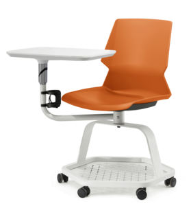 Silla de Estudio para Universidad, Silla Apilable con Ruedas Giratorias 360°, Silla de Plástico para Estudiantes con Tablero de Escritura - Product Image 2