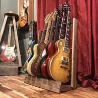 El yapımı özel katlanır parke ahşap gitar standı 6 elektrikli veya bas, gitar rafı ev veya stüdyo