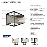 Maison conteneur en acier contemporaine de 20/40 pieds, en kit, pour bureau, dortoir, garage, hôpital, avec garantie de 5 ans