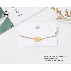 Bracciale in Acciaio Inossidabile con Lettera L ZX 12x14cm Placcato Oro Minimalista Unisex per Uso Quotidiano Gioielleria Raffinata - Product Image 1