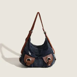 Оптовая продажа, недорогая нейлоновая холщовая женская сумка через плечо, джинсовая сумка с ремешком Adiust