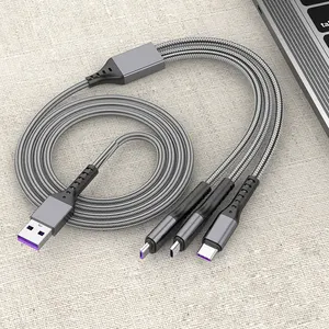 Sạc Cáp nhà máy tại chỗ ba-trong-một phổ 3 trong 1 đa USB Cáp sạc nhanh loại