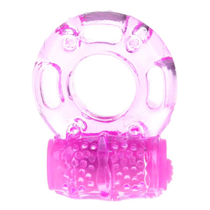 Pink Crystal Look <b>Vibrating</b> Ring Waterproof Adult Wellness Toy Butterfly Design - Product Image 2