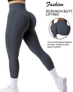 Pantalon de yoga sans couture avec logo personnalisé pour femmes, legging fitness taille haute 8 couleurs, collants de gymnastique sexy - Product Image 3