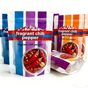 Sachet Doypack Personnalisé Imprimé avec Fenêtre Transparente 250g 100g pour Emballage d'Épices (<span class=keywords><strong>Piment</strong></span>, Ail, <span class=keywords><strong>Cannelle</strong></span>) - Product Image 1