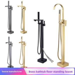 Rubinetto per Vasca da Bagno Autoportante in Rame <span class=keywords><strong>con</strong></span> Acqua Calda/Fredda, Set <span class=keywords><strong>Doccia</strong></span> Laterale <span class=keywords><strong>con</strong></span> Getto a Pioggia Singolo per <span class=keywords><strong>Doccia</strong></span> da Seduti/In Piedi - Product Image 2