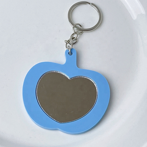 New Apple Mirror Keychain Cute Acrylic Eco-Friendly Durable <b>Makeup</b> Mirror Purse Portable <b>Compact</b> Keyring Kawaii Bag Charm - Product Image 6