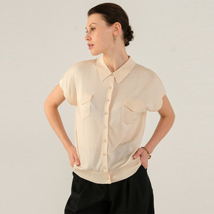 <span class=keywords><strong>Cardigan</strong></span> in Maglia di Lyocell Comodo, Perfetto per Stratificare o per il Relax, T-shirt a Maniche Corte Vestibilità Ampia, Maglieria Regalo - Product Image 1