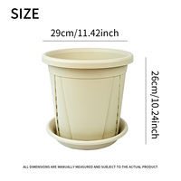 Pot Bunga Pengontrol Akar dengan Lubang Drainase di Bawah, Bahan PP Tahan Lama, Kapasitas 12.87L, Desain Minimalis Modern, untuk Tanaman Luar Ruangan, Rumah, Balkon