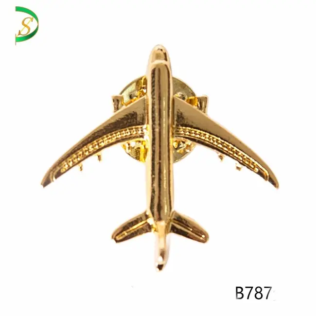 Factory Direct Selling High Quality Airplane Model 3D Metal Craft Pins Custom Souvenir Badges Lapel Aircraft Aviation Pins