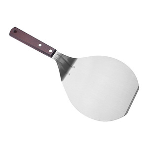 Pizza Spatula 430Mm Round Stainless Steel With Wooden Handle For Baking Transfer - Product Image 1