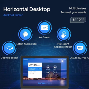แท็บเล็ตแอนดรอยด์ตั้งโต๊ะหน้าจอสัมผัสแบบ Capacitive ขนาด 8 นิ้ว รุ่นใหม่ ชิปประมวลผล Rockchip Octa Quad Core 4G 32GB Wi-Fi POE RJ45 สำหรับธุรกิจมืออาชีพ - Product Image 4
