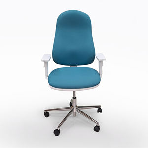 Chaise de bureau LOGICA blanche en tissu denim - Product Image 1