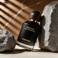 Vente d'usine – Flacon de parfum vide en verre 30ml 50ml 100ml, rond, avec pompe pulvérisatrice à sertir, couvercle en bois et boîte d'emballage