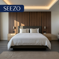 Ensemble de chambre d'hôtel style européen avec sommier à lattes, service complet pour entrepreneurs de projets, armoire et commodes