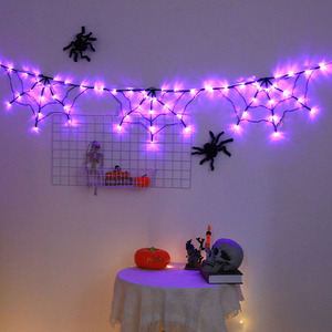 Halloween <b>Spider</b> Web Light LED String Lights Hanging <b>Spider</b> Web Decoration Lights Battery USB Powered Indoor Outdoor Party Decor - Product Image 6