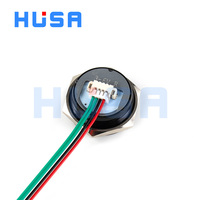 Bouton-poussoir momentané HUSA 22 mm IP65 étanche 1NO 24V/5V à anneau lumineux en oxyde d'aluminium, corps court, pour appareils électroménagers