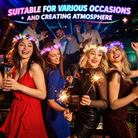 Serre-tête LED en plumes, couronne lumineuse colorée, guirlande de plumes, accessoires de fête pour festivals de musique et événements rave