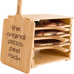 Support à pizza en bois avec poignée pour pique-nique en plein air et utilisation en cuisine - Product Image 1