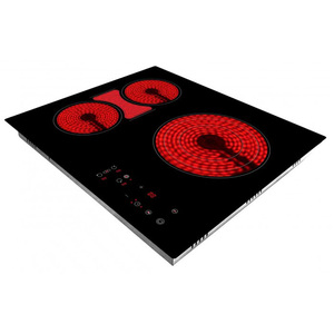 Table <span class=keywords><strong>de</strong></span> cuisson <span class=keywords><strong>vitrocéramique</strong></span> encastrable 3 brûleurs 7400W, zone flexible, commande par bouton, verre lisse, minuterie, sécurité enfant, cuisinière électrique - Product Image 1