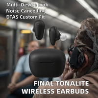Écouteurs sans fil intra-auriculaires noirs à réduction de bruit active, multipoint, personnalisation DTAS, chargement Type-C