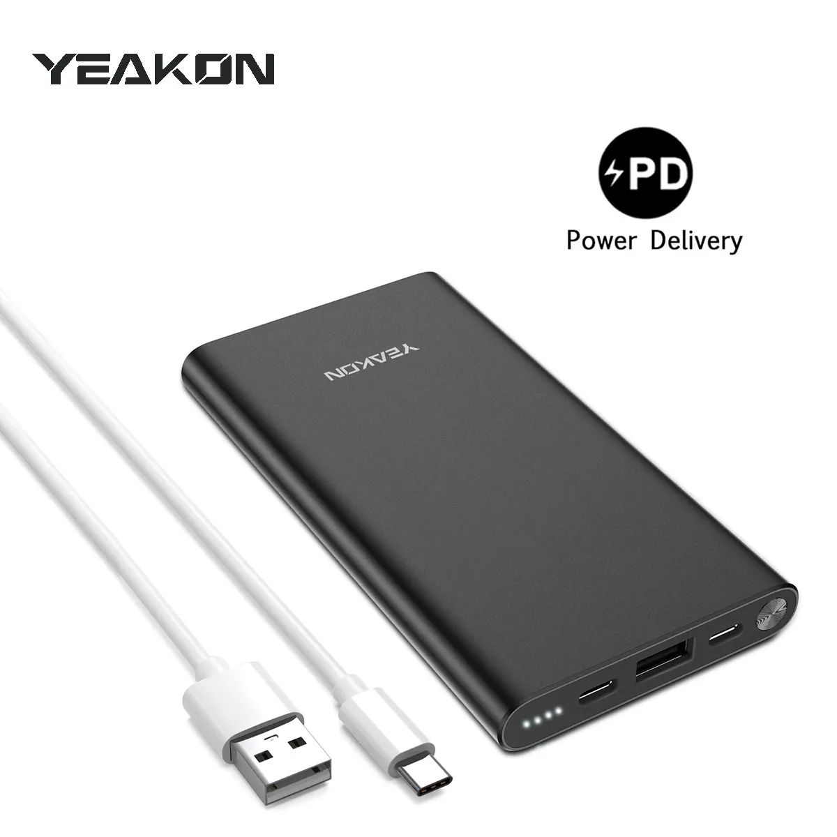 YEAKON 8 Pin Charging Port Power Bank 10000mAh Portable Charger QC 3.0 Quick Charge Back Up Battery for iPhone XS