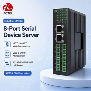ตัวแปลง DIN Rail 8 ช่องสัญญาณ RS232 RS422 RS485 เป็น 2 พอร์ต 100M Ethernet พร้อม SSL MQTT Modbus <span class=keywords><strong>TCP</strong></span> - Product Image 1