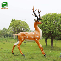 Sculpture d'animal en fibre de verre artificielle, style Art déco, taille réelle, finition naturelle, imperméable, à poser au sol, pour jardin