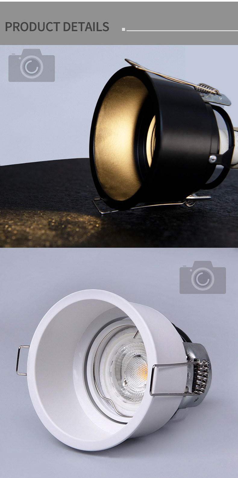 240v 80mm Cut Out Bathroom Downlights Die Casting Alu Aluminum